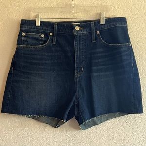 Madewell High Rise Denim Short- Dark Wash
